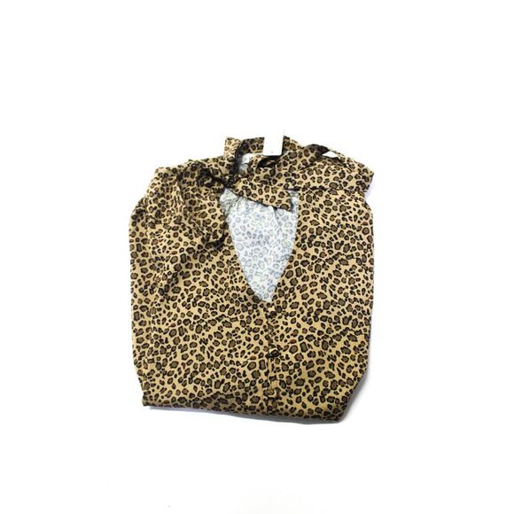 Elle Lauri Womens Animal Print Button High Low Blouse Tops Brown Size M L Lot 2 - Picture 3 of 10